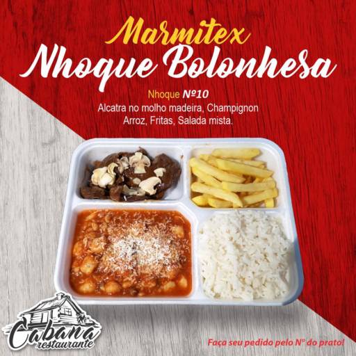 Marmitex Nhoque Bolonhesa por Cabana Restaurante Delivery