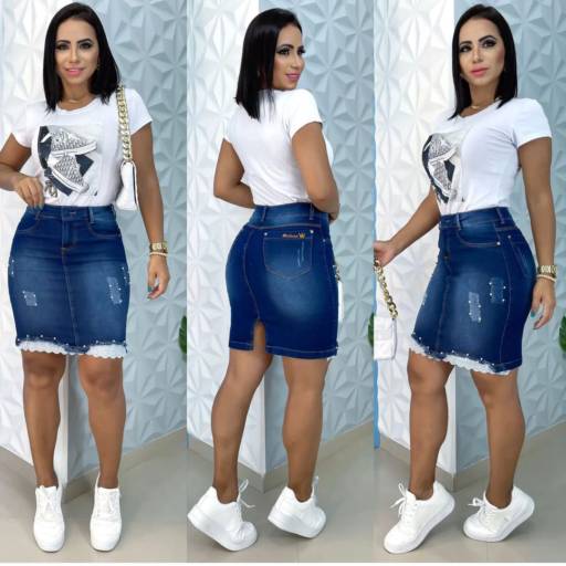 Comprar o produto de Saia Jeans em Moda Feminina pela empresa RP Moda Evangelica em Jundiaí, SP por Solutudo
