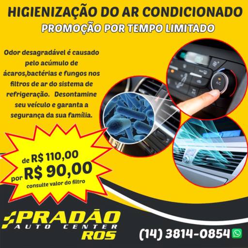 Comprar o produto de Higienização de Ar Condicionado em Oficinas Mecânicas para Carros pela empresa Pradão Auto Center em Botucatu, SP por Solutudo
