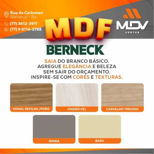 Comprar o produto de Venda de Produtos Berneck em Marcenaria pela empresa MDV Center -  A Loja do Marceneiro em Barreiras, BA por Solutudo