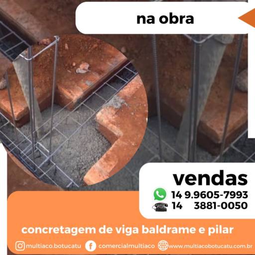 Comprar a oferta de Concretagem de viga baldrame em Materiais para Construção pela empresa Comercial Multiaço em Ninho Verde II Eco Residence, SP por Solutudo