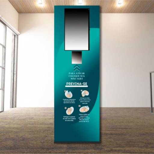 Envelopamento de Totem Dispenser de Gel por Robsinho Envelopamento & Comunicação Visual Atibaia