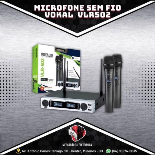 Comprar o produto de Microfone sem fio  em Microfones pela empresa Mercadão da Eletrônica em Mineiros, GO por Solutudo