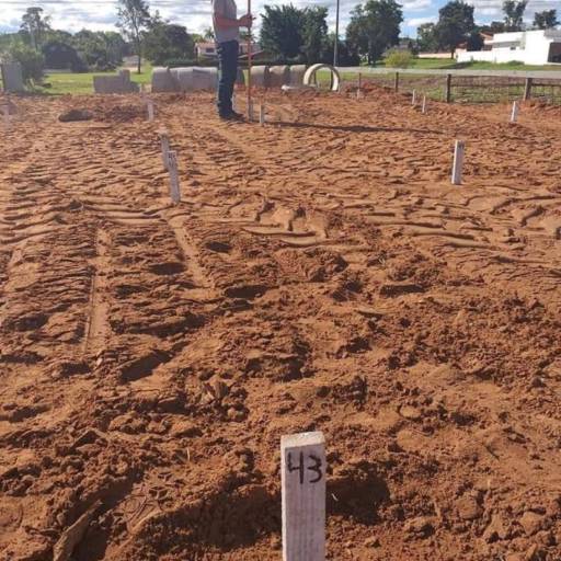 Demarcação de estacas de Fundação.