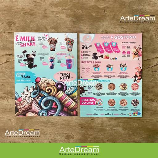 Cardápio em Ps adesivado em Bauru por ArteDream Comunicação Visual