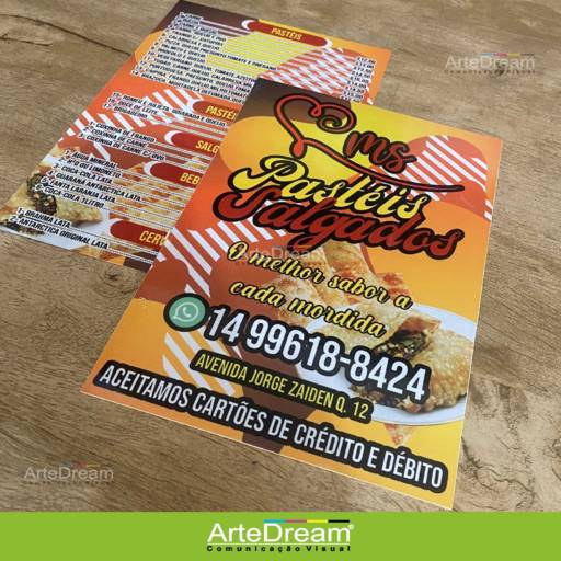 Cardápio em Ps adesivado em Bauru por ArteDream Comunicação Visual