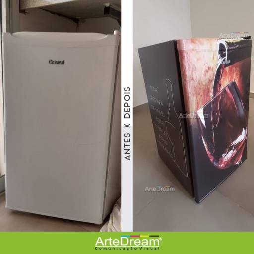 Envelopamento de frigobar em Bauru por ArteDream Comunicação Visual