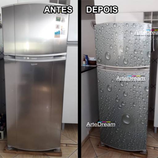 Envelopamento de geladeira em Bauru por ArteDream Comunicação Visual