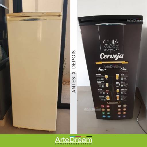 Envelopamento de geladeira em Bauru por ArteDream Comunicação Visual