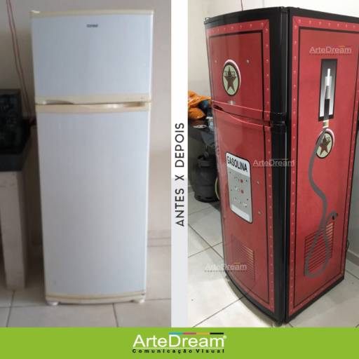 Envelopamento de geladeira em Bauru por ArteDream Comunicação Visual