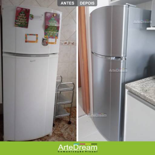 Envelopamento de geladeira em Bauru por ArteDream Comunicação Visual