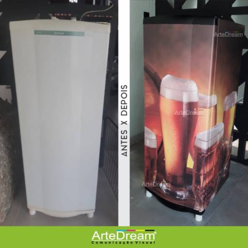 Envelopamento de geladeira em Bauru por ArteDream Comunicação Visual