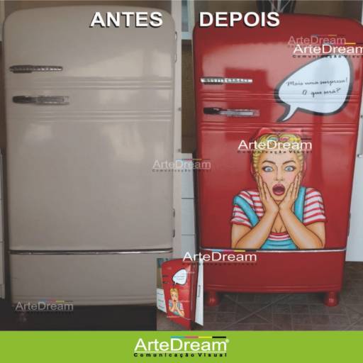 Envelopamento de geladeira em Bauru por ArteDream Comunicação Visual