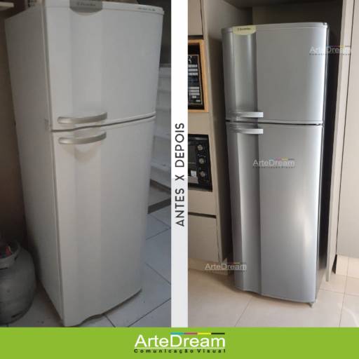 Envelopamento de geladeira em Bauru por ArteDream Comunicação Visual