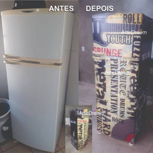 Envelopamento de geladeira em Bauru por ArteDream Comunicação Visual