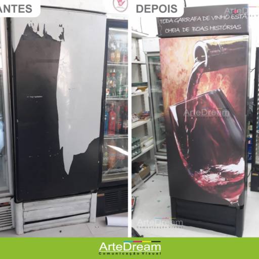 Envelopamento de geladeira em Bauru por ArteDream Comunicação Visual