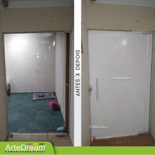 Adesivo em portas e blindex:  jateado, chapado, perfurado e cores em Bauru por ArteDream Comunicação Visual