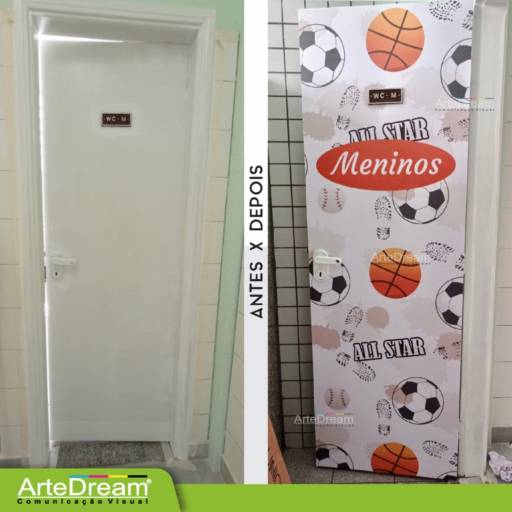 Adesivo em portas e blindex:  jateado, chapado, perfurado e cores em Bauru por ArteDream Comunicação Visual