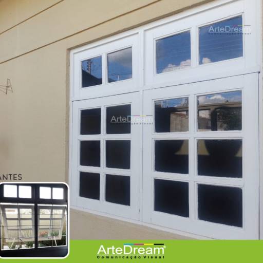 Adesivo em portas e blindex:  jateado, chapado, perfurado e cores em Bauru por ArteDream Comunicação Visual