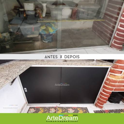 Adesivo em portas e blindex:  jateado, chapado, perfurado e cores em Bauru por ArteDream Comunicação Visual