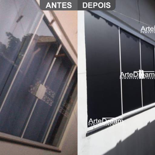 Adesivo em portas e blindex:  jateado, chapado, perfurado e cores em Bauru por ArteDream Comunicação Visual