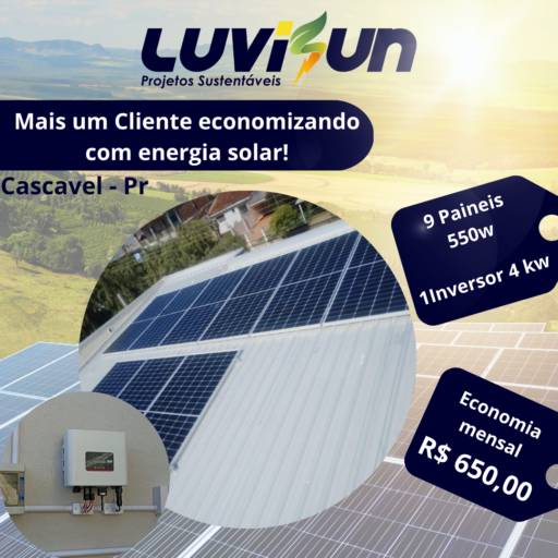 Comprar o produto de Orçamento energia solar para condomínio em Energia Solar pela empresa Luvisun Projetos Sustentáveis em Cascavel, PR por Solutudo