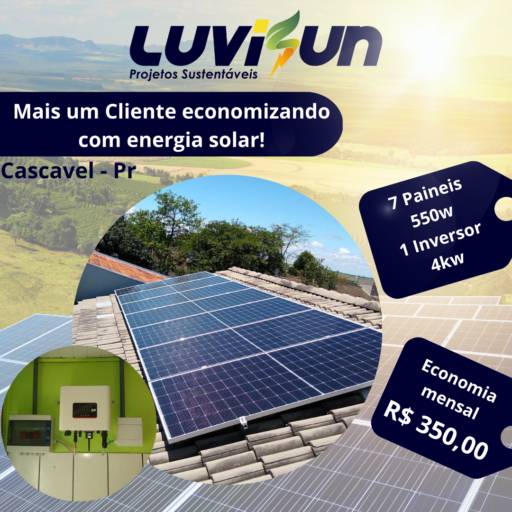 Comprar o produto de Empresa de Instalação de Energia Solar em Energia Solar pela empresa Luvisun Projetos Sustentáveis em Cascavel, PR por Solutudo