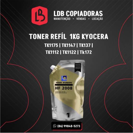 Toner refil 1kg Kyocera  por LDB Copiadoras - Assistência Técnica de Impressoras