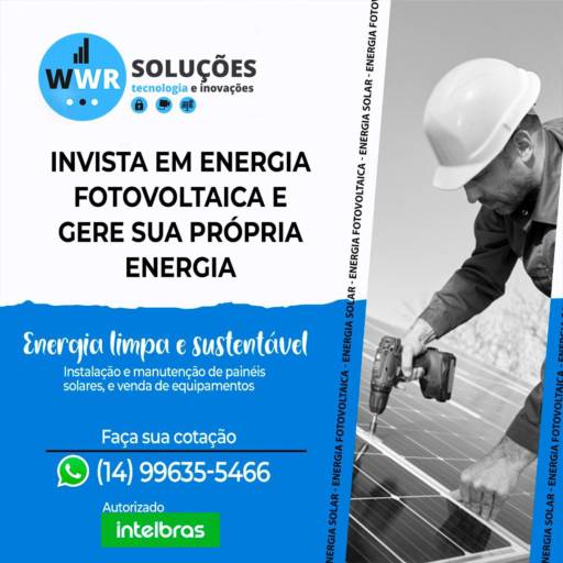 Comprar o produto de Limpeza de Placa Solar em Energia Solar pela empresa WWR Solar em Santa Cruz do Rio Pardo, SP por Solutudo