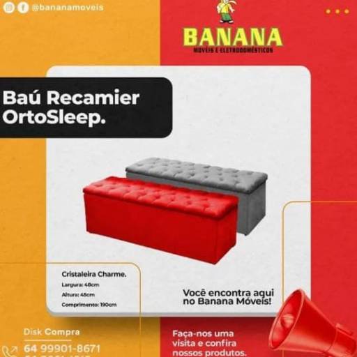 Baú Recamier OrtoSleep por Banana Móveis e Eletrodomésticos
