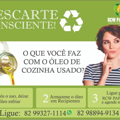 Comprar a oferta de Empresa de reciclagem de óleo em Reciclagem de Materiais pela empresa RCW Pioneira de Coleta de Óleo Saturado em Maceió, AL por Solutudo