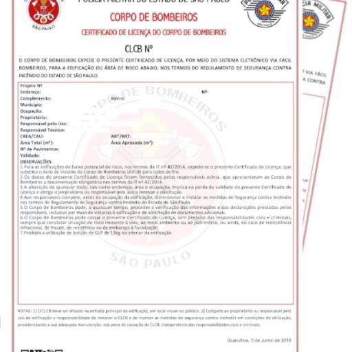 Certificado de Licença do Corpo de Bombeiros em Bauru por Criative - Projetos Residenciais e Comerciais em Bauru
