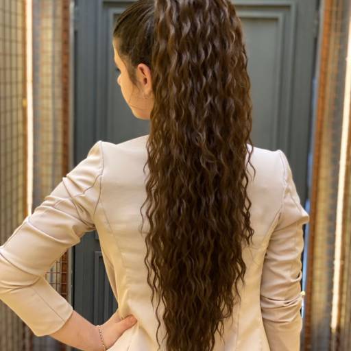 Aplique rabo de cavalo cabelo ondulado castanho claro em Foz do Iguaçu, PR por Trimurti Cabelos para Mega Hair Perucas Jumbo e Apliques para Cabelo 