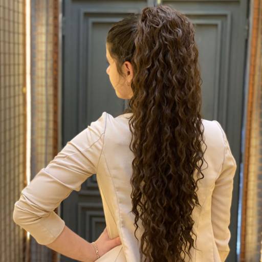 Aplique rabo de cavalo cabelo longo ondulado castanho médio em Foz do Iguaçu, PR por Trimurti Cabelos para Mega Hair Perucas Jumbo e Apliques para Cabelo 