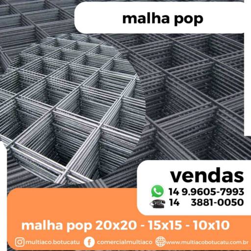 Comprar o produto de Malha pop 20x20 - 15x15 - 10x10 em Ferragem Armada pela empresa Comercial Multiaço em Botucatu, SP por Solutudo