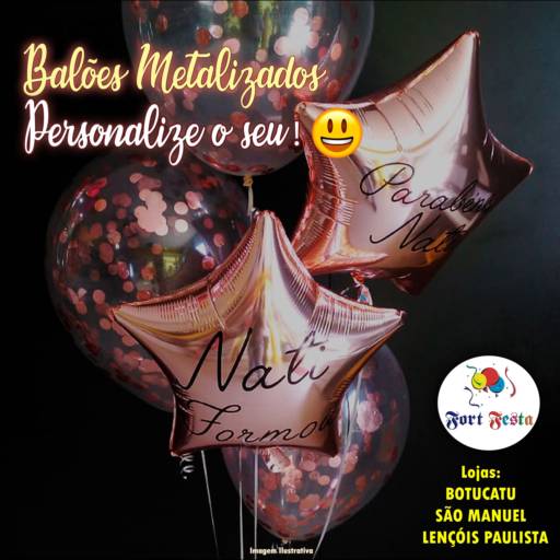 Comprar o produto de Balões Metalizados em Artigos para Festas pela empresa Fort Festa - Loja 1 em Botucatu, SP por Solutudo