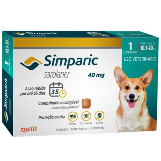 Comprar o produto de Simparic 10 a 20 kg  em Animais pela empresa Perdigueiro Clínica Veterinária e Petshop em Ourinhos, SP por Solutudo