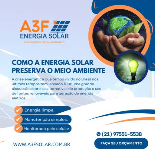 Comprar o produto de Energia Solar Residencial em Energia Solar pela empresa A3F Energia Solar em Duque de Caxias, RJ por Solutudo