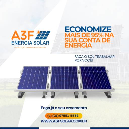 Comprar o produto de Energia Solar para Indústria em Energia Solar pela empresa A3F Energia Solar em Duque de Caxias, RJ por Solutudo