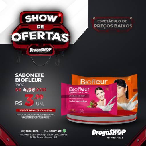 Comprar o produto de Sabonete Biofleur em Sabonetes pela empresa DrogaShop em Mineiros, GO por Solutudo