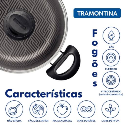 Caçarola Antiaderente 26cm Chumbo - Tramontina por Casa Vitória