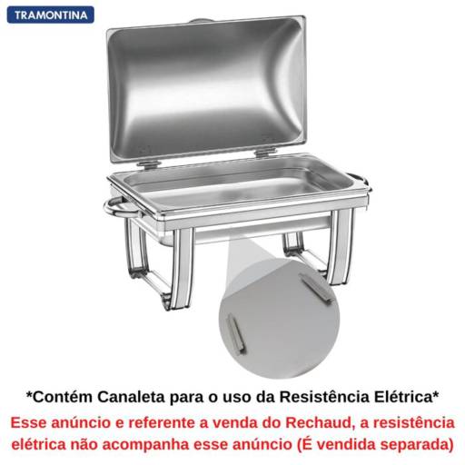 Rechaud Inox 9,0L c/Tampa Fixa - Tramontina por Casa Vitória