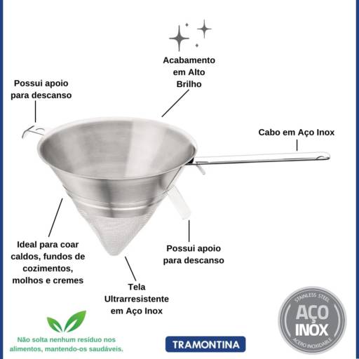 Passador Chinoy 21cm Inox - Tramontina por Casa Vitória