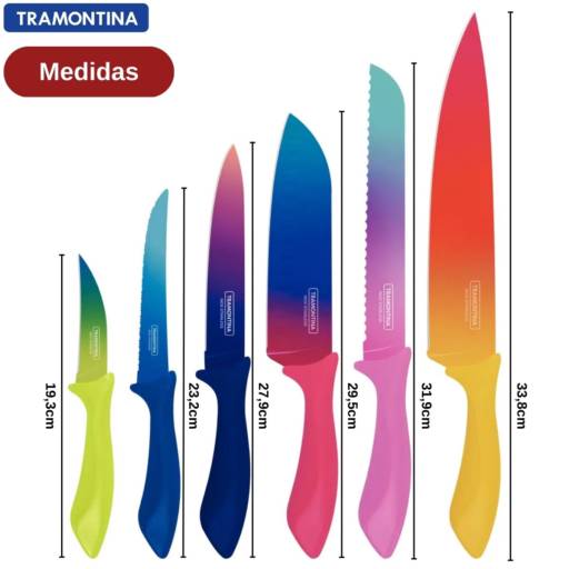 Conjunto de Facas Colorcut 6 peças - Tramontina por Casa Vitória