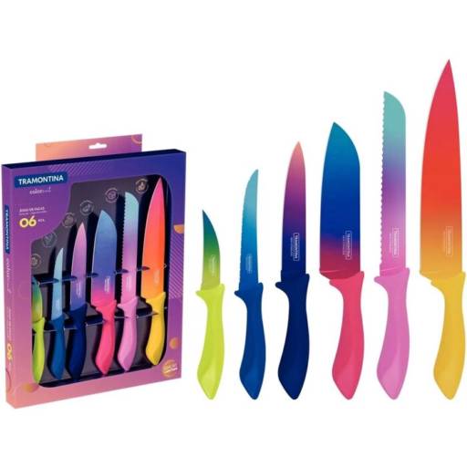 Conjunto de Facas Colorcut 6 peças - Tramontina por Casa Vitória