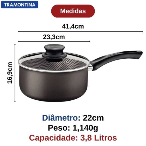 Panela Chumbo 22cm Antiaderente - Tramontina por Casa Vitória