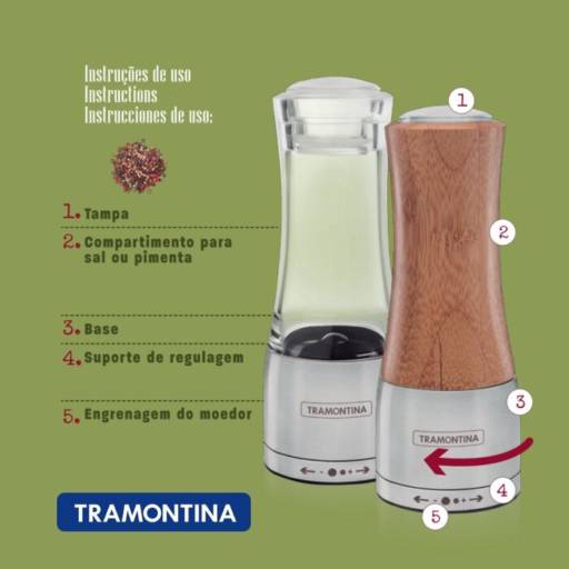 Moedor de Pimenta Inox/Acrílico 20cm - Tramontina por Casa Vitória