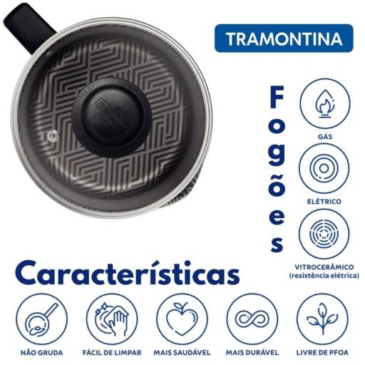 Fervedor Antiaderente 16cm c/Tampa Chumbo - Tramontina por Casa Vitória
