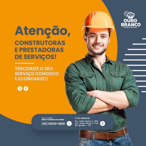 Comprar a oferta de Terceirização de Obra em Gerenciamento de Obras pela empresa Gesso Ouro Branco em Foz do Iguaçu, PR por Solutudo