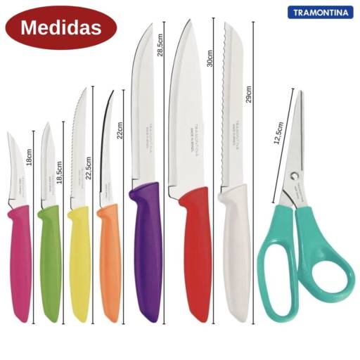 Conjunto de Utensílios Inox 8 Peças Plenus - Tramontina por Casa Vitória